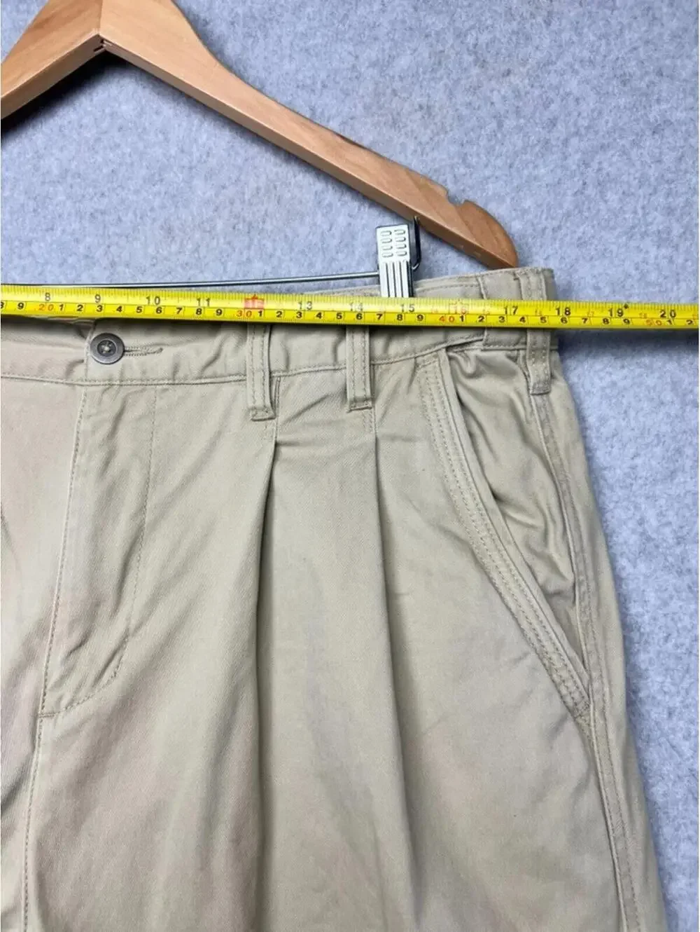 The Territory Ahead Mens Pleated Canvas Chino Pants 35 x 34 Utility Work Relax